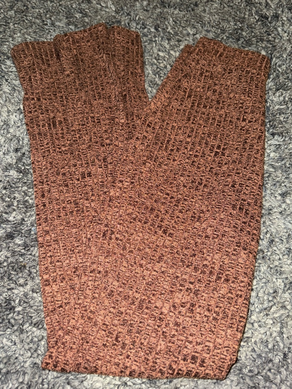 Primark Brown Orange Ribbed Knit Bootcut Pants